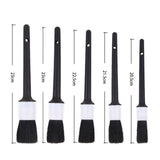 5Pcs Car Brush Cleaning Natural Boar Hair Brushes Auto Detail Tools Wheels Dashboard Car Detailing Brush Cleaning Tool