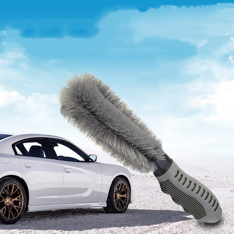 Car Wheel Special Cleaning Gray Brush Single Head Wheel Antifreeze Handle Adopt Of Hard Brush Tools #YL6