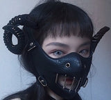 Punk Black Leather Fashion Half Face Cosplay Rivet Mask Cosplay Anti-Dust Steampunk Motorcycle Biker Masks 2019 New