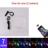 Car Atmosphere Lights EL Neon Wire Strip Light RGB Multiple Modes App Sound Control Auto Interior Decorative Ambient Neon Lamp