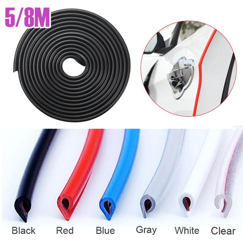 5M/8M U Type Car Strips Sealing Scratch Protector Moulding Strip Protection Anti-rub Door Edge Rubber Strip DIY Car-styling