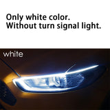 2x Ultrafine DRL 30 45 60cm Daytime Running Light Flexible Soft Tube Guide Car LED Strip White Red Turn signal Yellow Waterproof