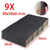9X 1cm 0.6cm Car Sound Hot Deadener Mat Noise Proof Bonnet Insulation Deadening Engine Firewall Heat Foam Cotton Sticker 30x50cm