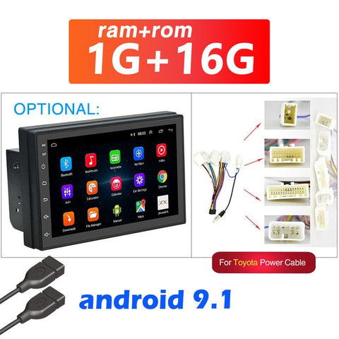 Podofo 2 din Car Radio 2.5D GPS Android Multimedia Player Universal 7" audio Navigation For Volkswagen Nissan Hyundai Kia Toyota