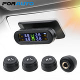 Car Tyre Pressure Monitor Temperature Warning Fuel Save Solar TPMS Tire Pressure Monitoring System With 4 External Sensors