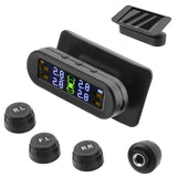 Car Tyre Pressure Monitor Temperature Warning Fuel Save Solar TPMS Tire Pressure Monitoring System With 4 External Sensors