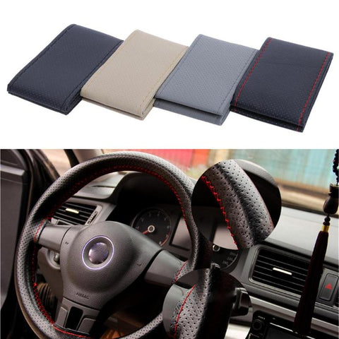 Car Styling DIY Car Steering Wheel Cover with Needles Thread Extremely Soft Artificial Leather Interior Accessories High Quality