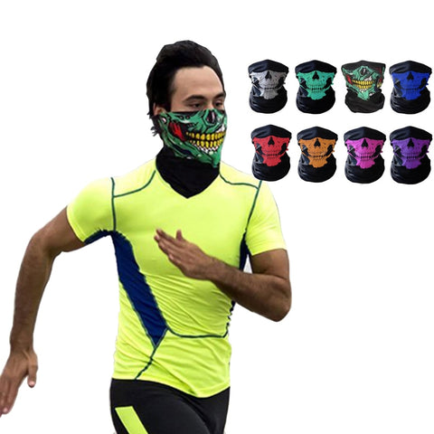 1Pcs Breathable Seamless Tube Skull Face Mask Dust-proof Windproof Motorcycle Bicycle Bike Face Mask for Cycling Motorcycling